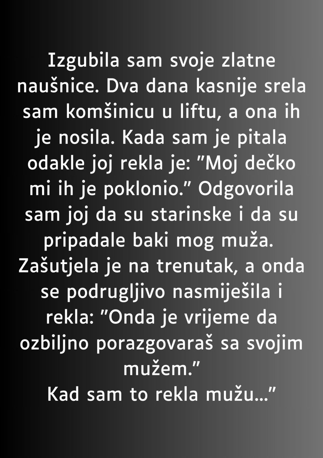 “Izgubila sam svoje zlatne naušnice…” - featured image “Izgubila sam svoje zlatne naušnice…” - featured image