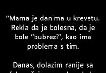Nekoliko uzastopnih dana moja je majka bila prikovana za krevet, govoreći da joj nije dobro. Nekoliko uzastopnih dana moja je majka bila prikovana za krevet, govoreći da joj nije dobro. - featured image
